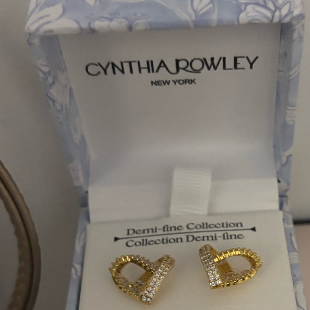 Cynthia Rowley 18K  Gold plated and Silver Heart Earrings